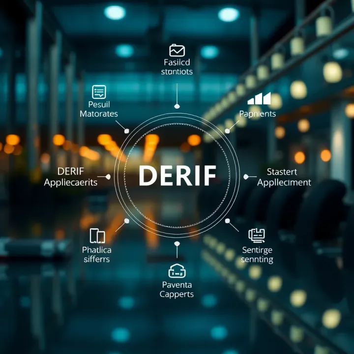 Diagram illustrating the core components and applications of DERIF in various sectors