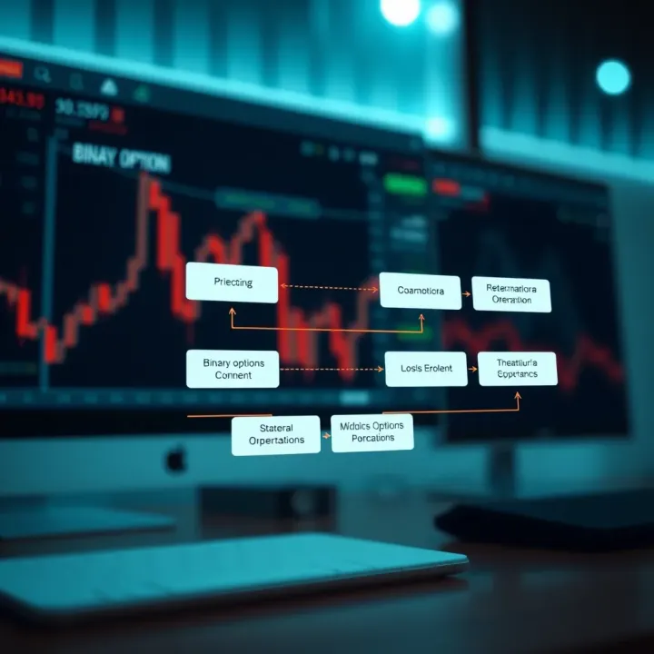 Diagram explaining the basic concept and operational flow of binary options trading