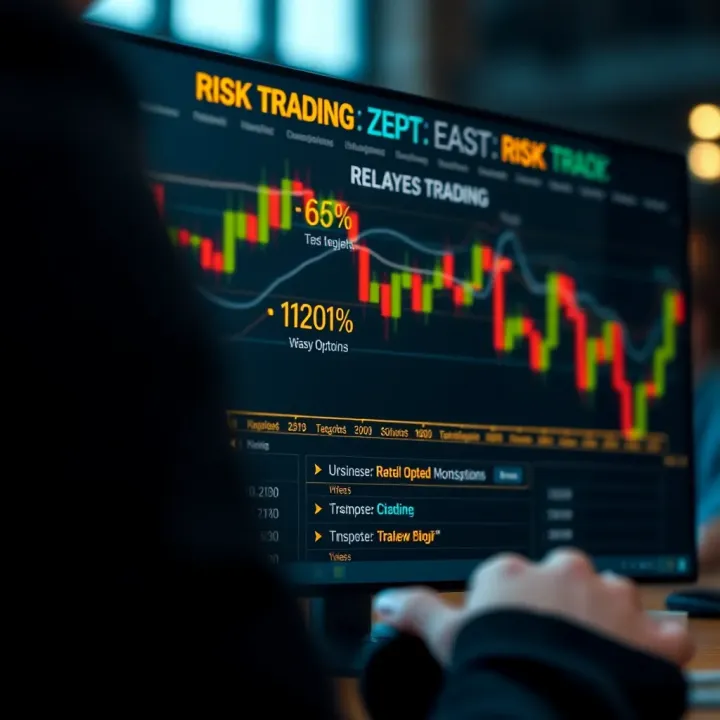 Graphic depicting key strategies and risk management concepts for successful binary options trading