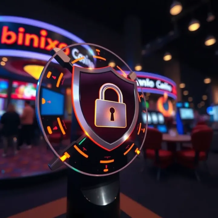 Secure online gambling platform with shield symbol and digital lock