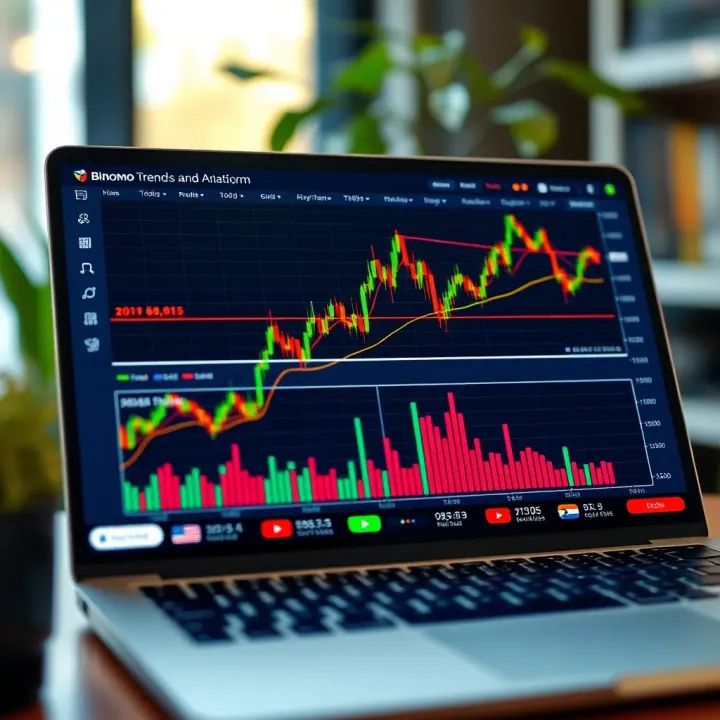 Graph showing trading trends and analytics for online financial market operations