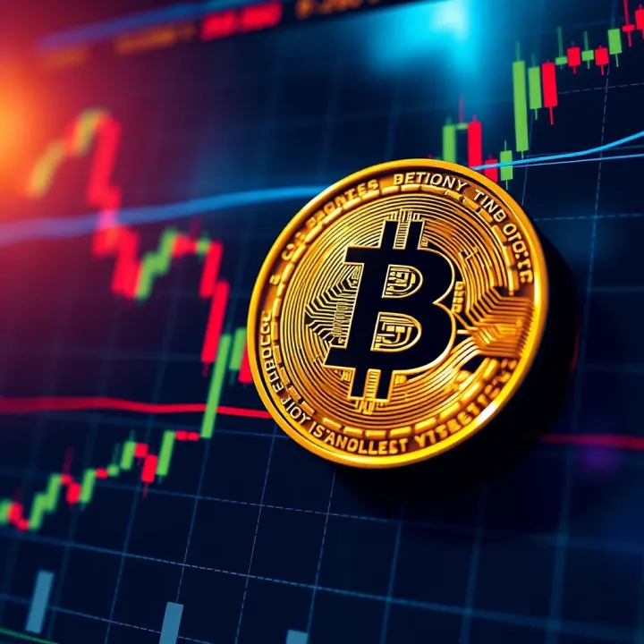 Graph showing Bitcoin price fluctuations with market trend indicators