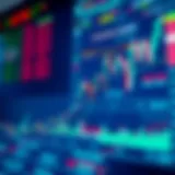 Diagram illustrating the concept and workflow of binary trading with financial charts and decision points