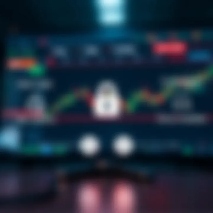 Secure digital trading platform emphasizing safety features and encryption icons