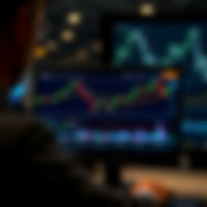 Illustration showing the Binary.com trading platform interface with charts and market data