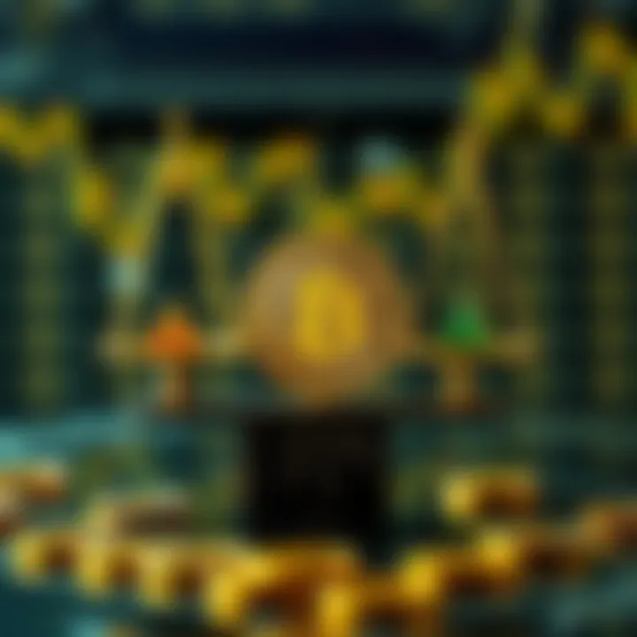 Abstract illustration showing regulatory scales balancing with Bitcoin symbol and risk indicators