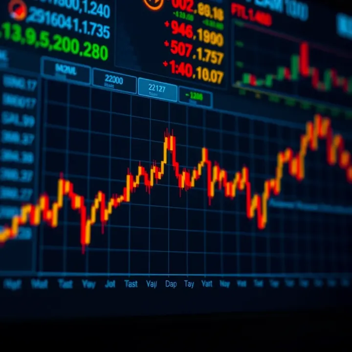 Graph showcasing the dynamic performance trends of a financial index over time