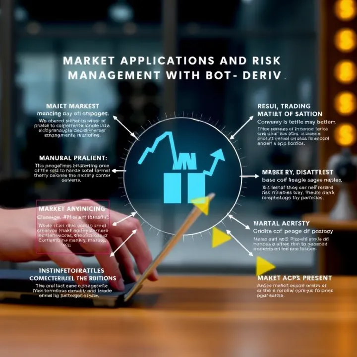 Graphical representation of various market applications and risk management strategies using Bot Deriv