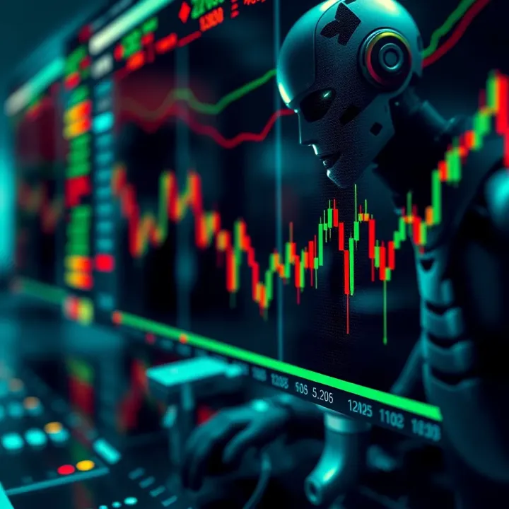 Graphical representation of financial market data and trading algorithms in action