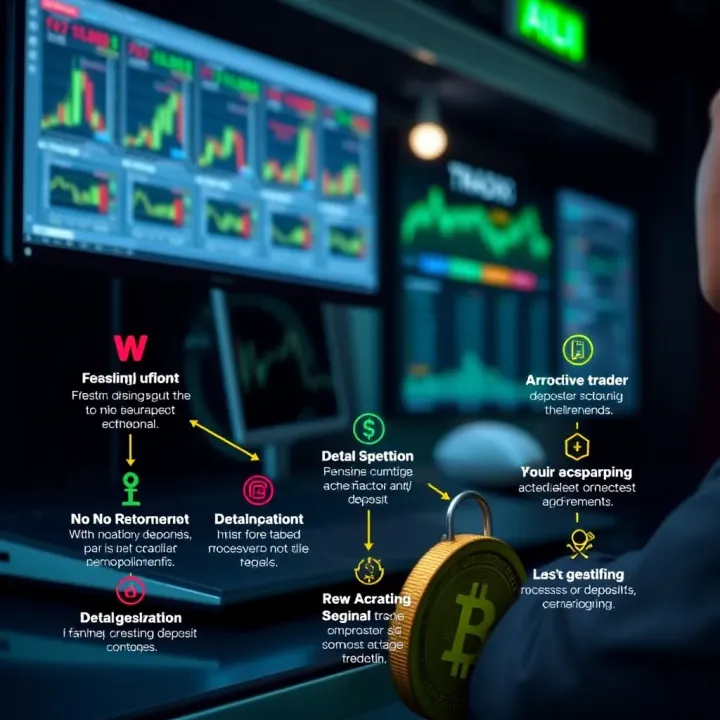 Graphic depicting key factors and tips for safely choosing brokers with no deposit bonuses in Colombia