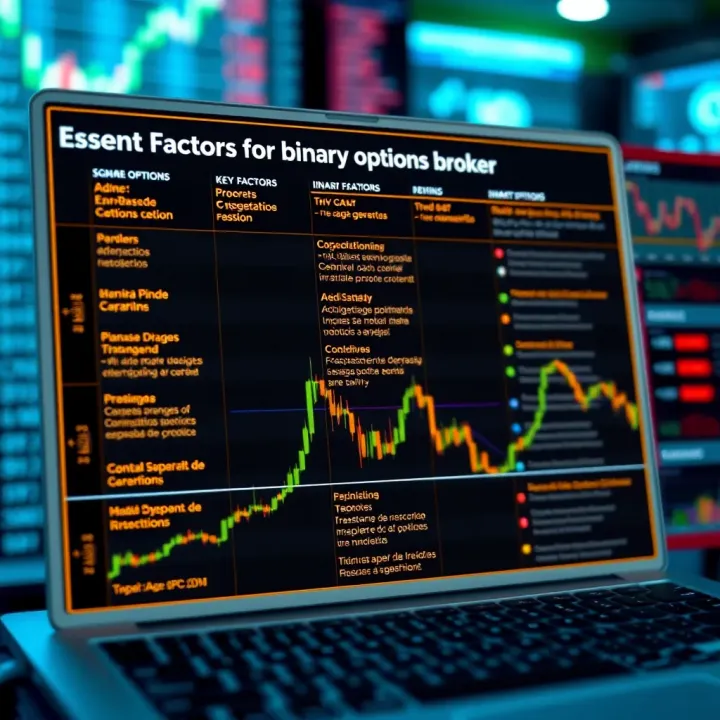 Chart displaying key factors to consider when selecting a binary options broker