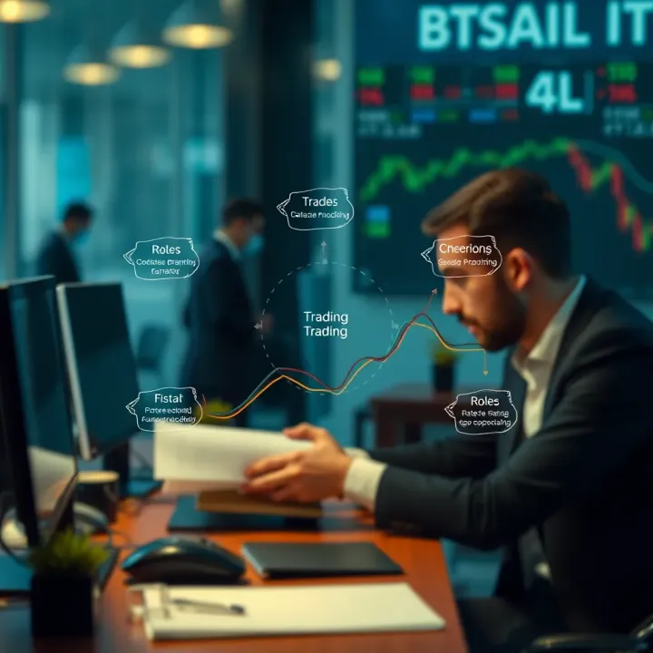 Diagram illustrating functions and roles of a trading broker in financial markets