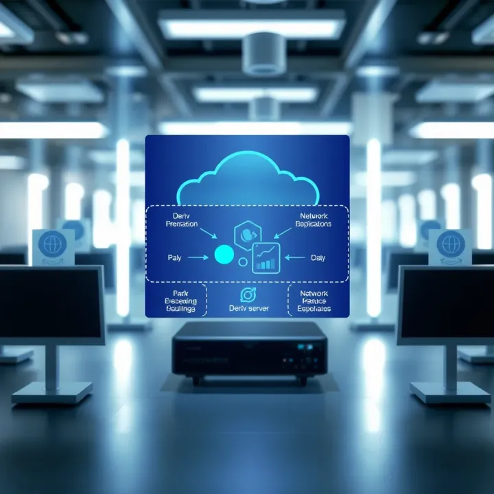 Diagram illustrating how a deriv server directs and manages digital requests across network environments