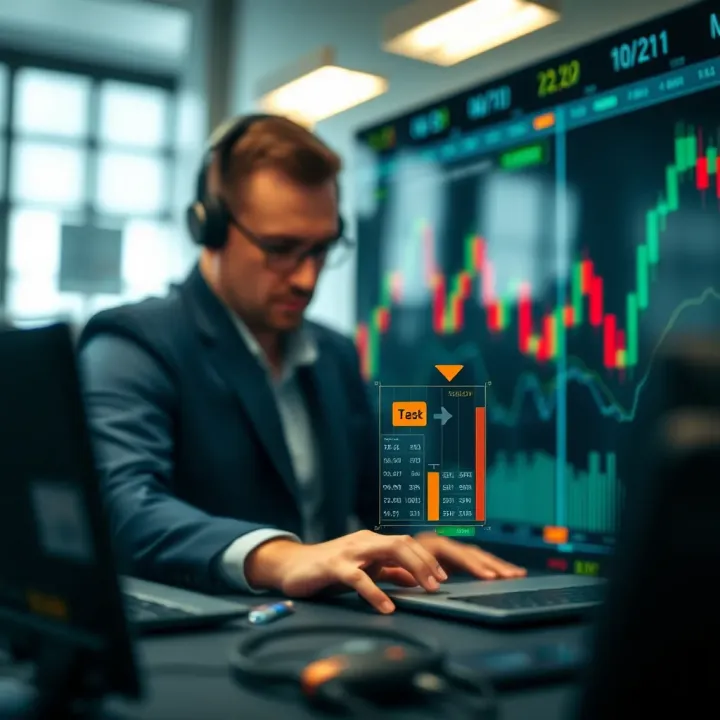 Strategic Risk Management for Successful Trading Conceptual illustration showing risk management and strategic decision-making in trading