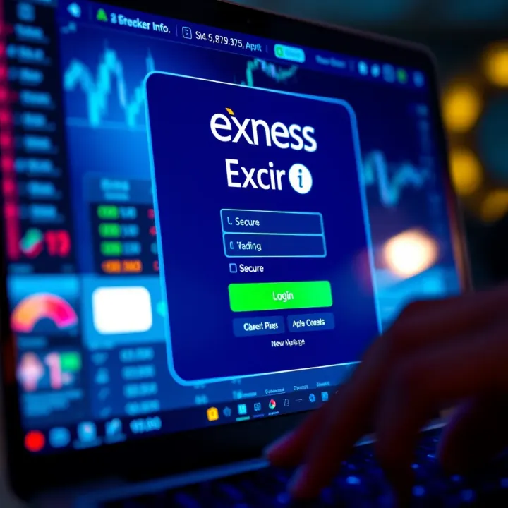 Secure login interface for Exness account on a digital device