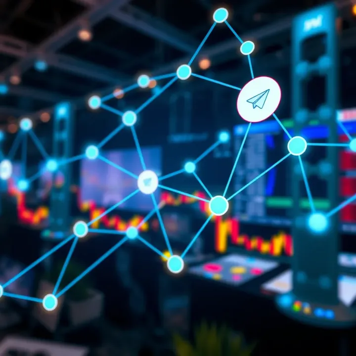 Conceptual illustration of financial growth with digital network connections representing trading group benefits