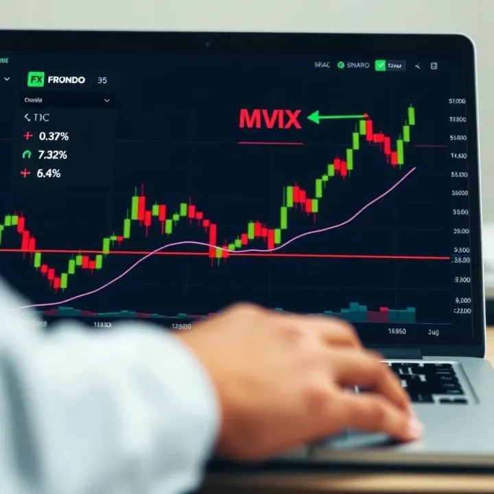 Graph displaying currency exchange rate trends on a digital trading platform