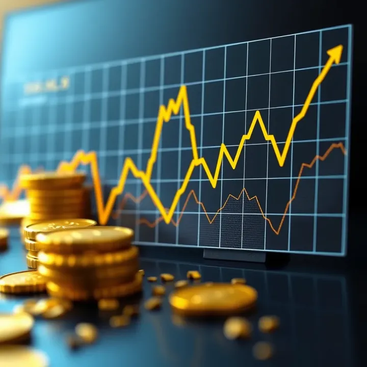 Graph depicting gold price fluctuations influenced by inflation and interest rates