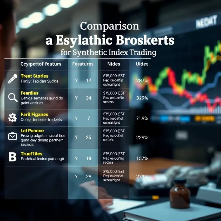 Comparison of key features for reliable brokers suited for synthetic index trading in a clear infographic layout