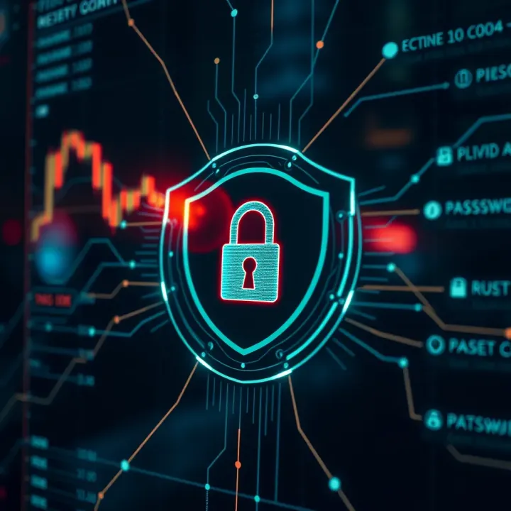 Secure account protection with digital shield symbol and password reset concept