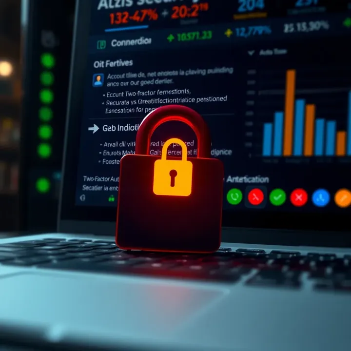 Visual representation of account security options including two-factor authentication on Deriv