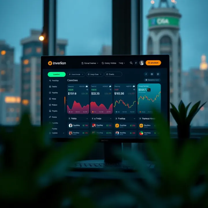 Screenshot of Inverlion platform interface showing diverse investment options