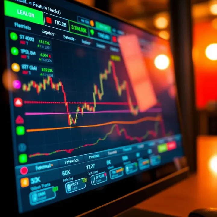Interface displaying key features and risk indicators of iOption trading platform