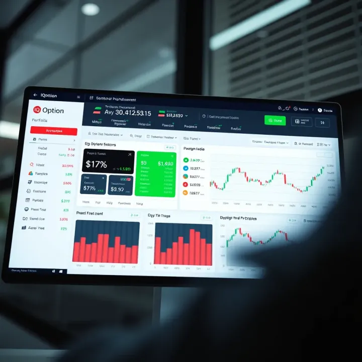 Dashboard displaying investment portfolio and risk management tools on a trading platform