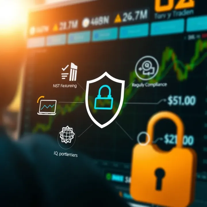 Graphical representation of secure trading environment and regulatory compliance icons
