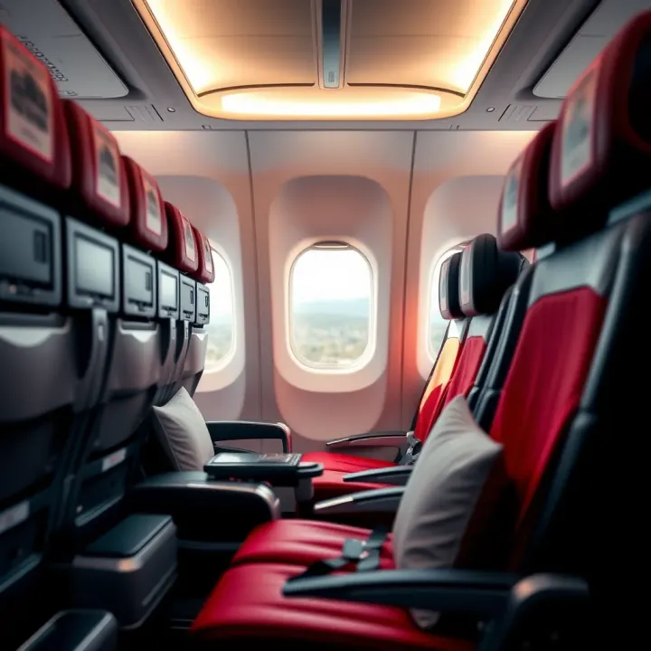Passenger cabin interior showcasing comfortable seating and amenities
