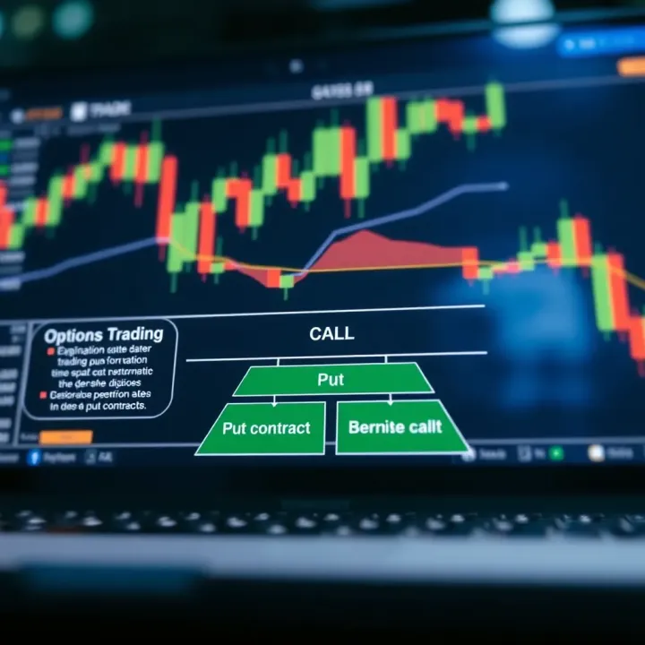 Diagram illustrating the basic components of options trading including call and put contracts