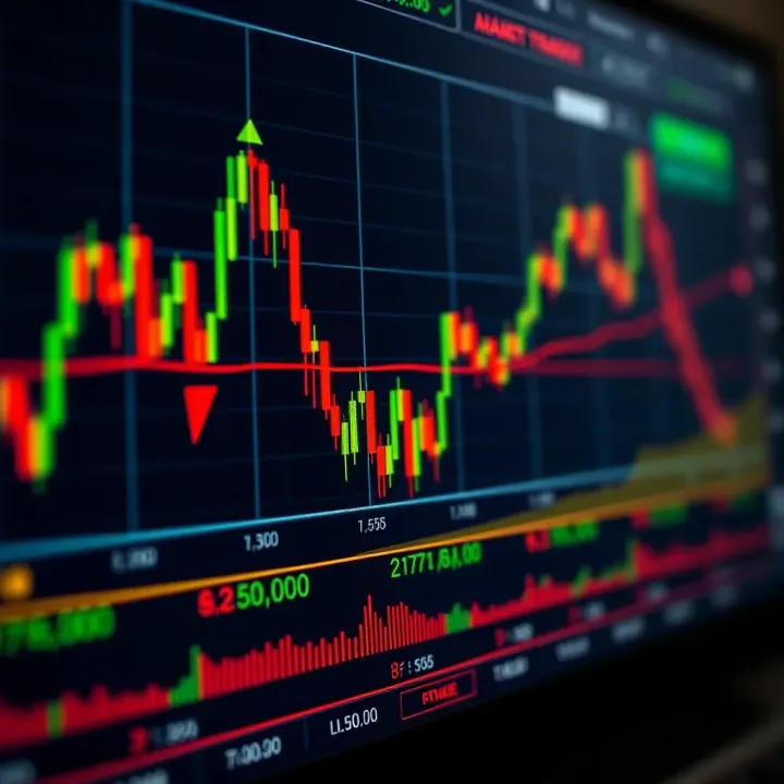 Forex trading screen showing pip value calculation on currency pair chart
