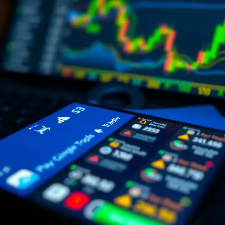 User interface of Pocket Broker app showing trading options and investment tools