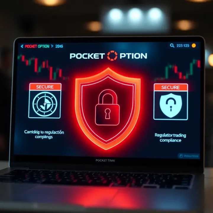 Illustration showing a secure trading platform with regulatory compliance symbols