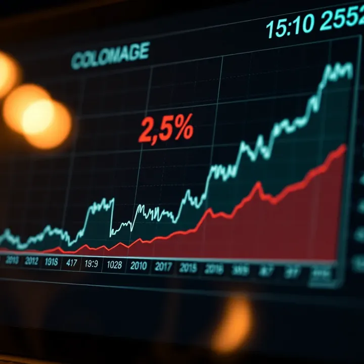 Graph showing exchange rate trends and future projections for the US dollar against the Colombian peso