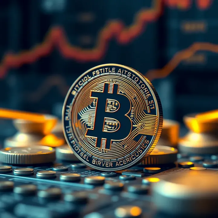 Visual representation of Bitcoin's technological advancements and investment risk analysis