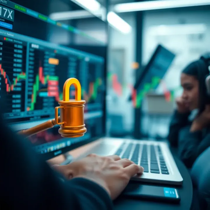 Graphical representation of secure online trading with legal compliance and user trust