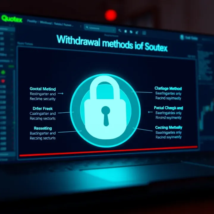 Graph illustrating withdrawal methods and security features of Quotex