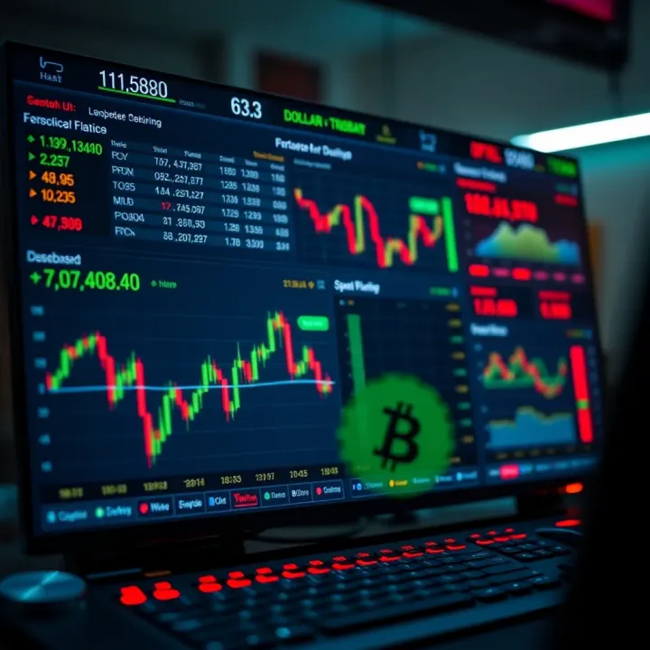 Dashboard displaying real-time tracking tools for monitoring the dollar currency fluctuations in Colombia