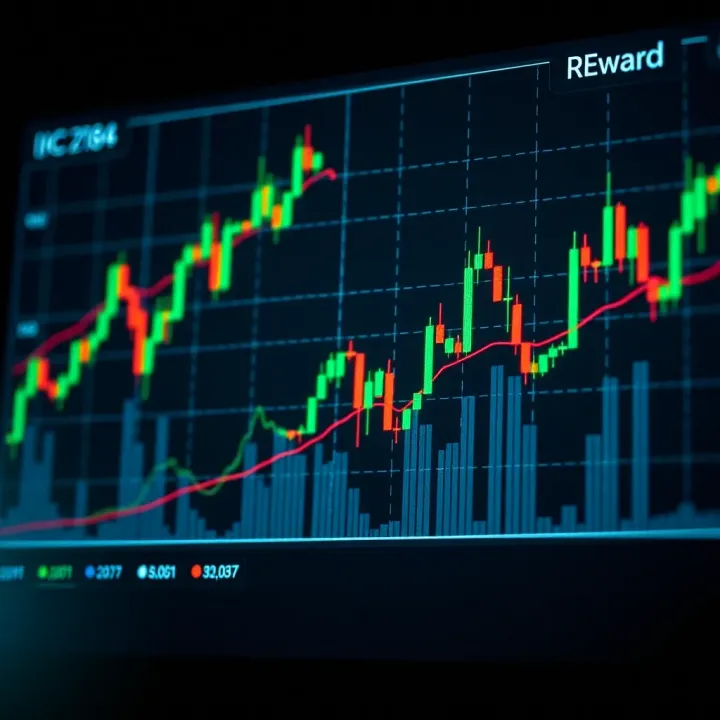 Graph illustrating risk and reward balance in binary options strategy with market trends