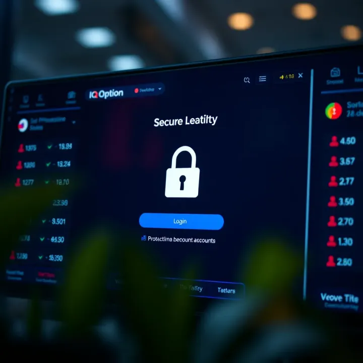Illustration of a secure login screen for a trading platform emphasizing protection of user data and account security