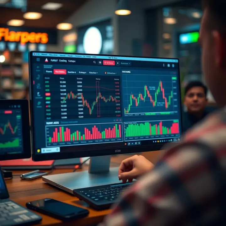 Secure online trading interface displaying diverse asset options and investment tools