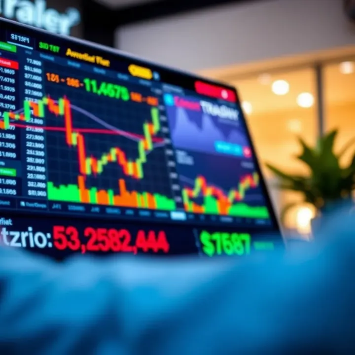 User interface of SmarterTrader showing live market charts and trading tools