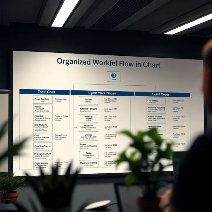 Chart showcasing organized workflow with categorized actions