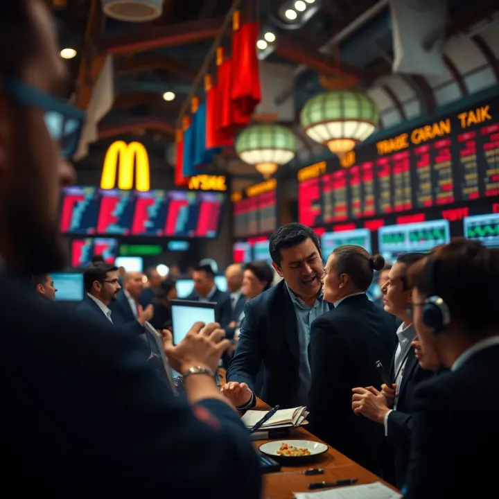 Traditional trading pit with active traders using hand signals and shouting to execute orders