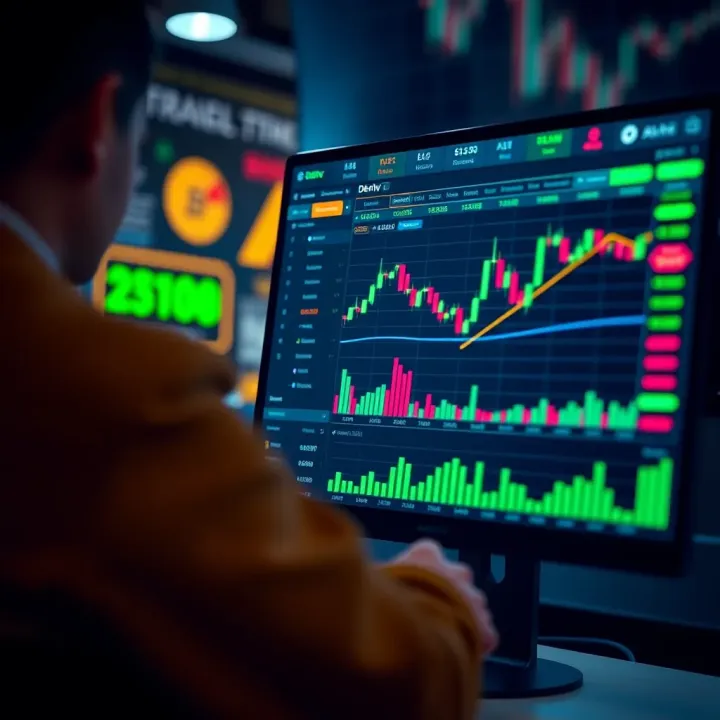 Integration interface showing connection between TradingView and Deriv platforms for investment tracking