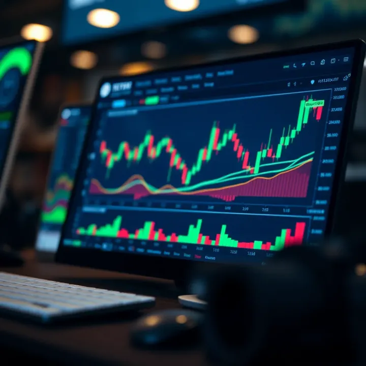 TradingView platform showing interactive chart tools and indicators for technical analysis